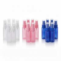 Refill spray bottles color options: frosted clear, pink, blue